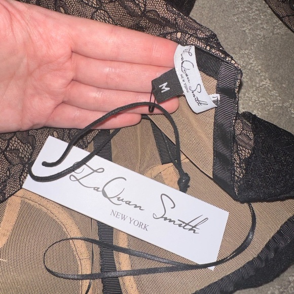 LaQuan Smith Lace Halter Long Sleeve Jumpsuit - Picture 7 of 8